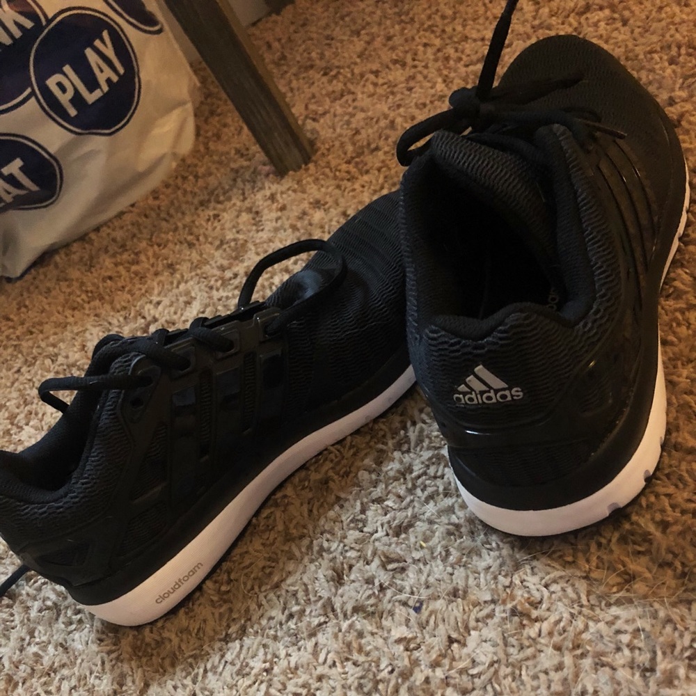 Black adidas running shoes size 8